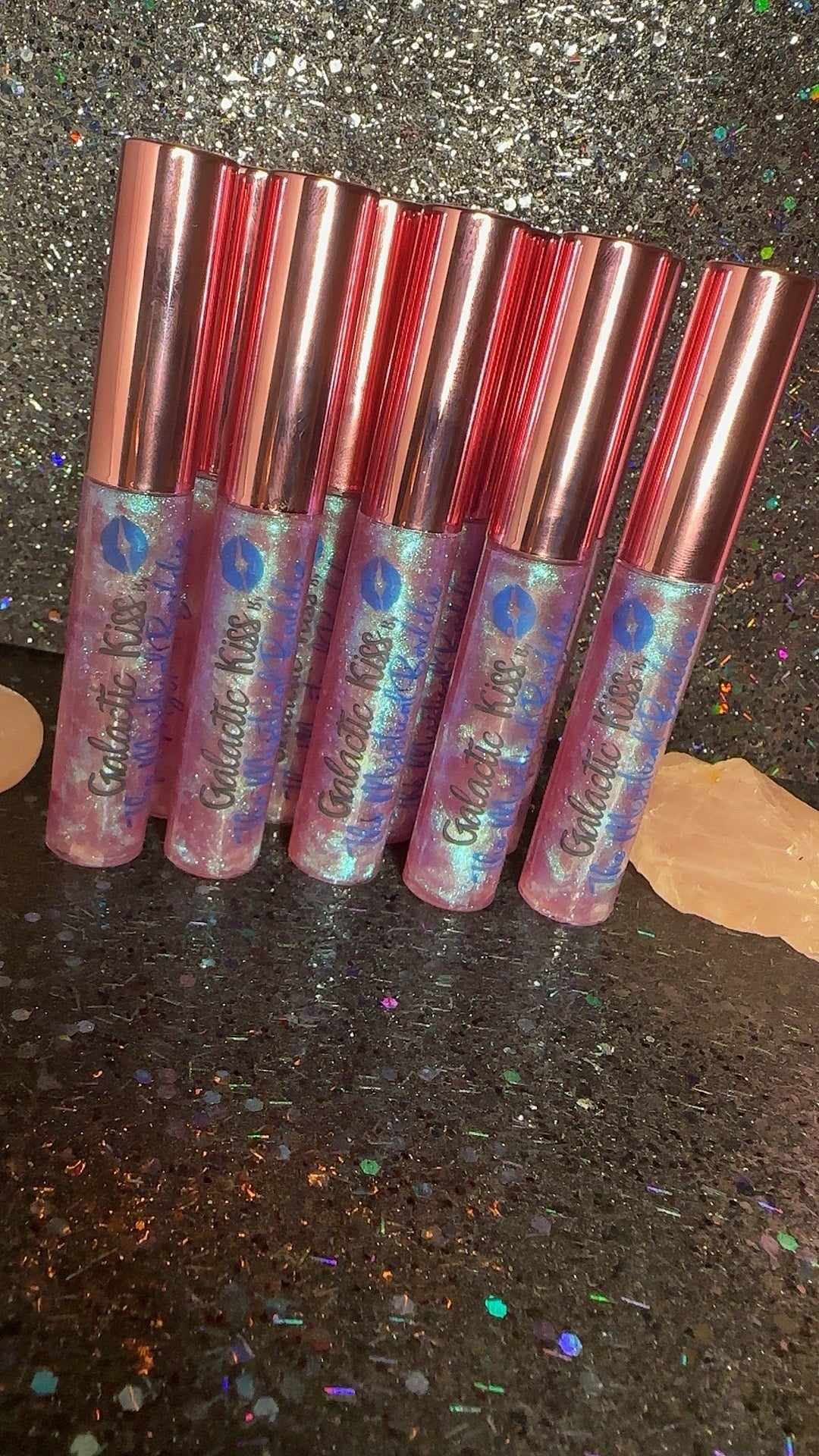 Galactic Kiss Lip Gloss with Rose Quartz