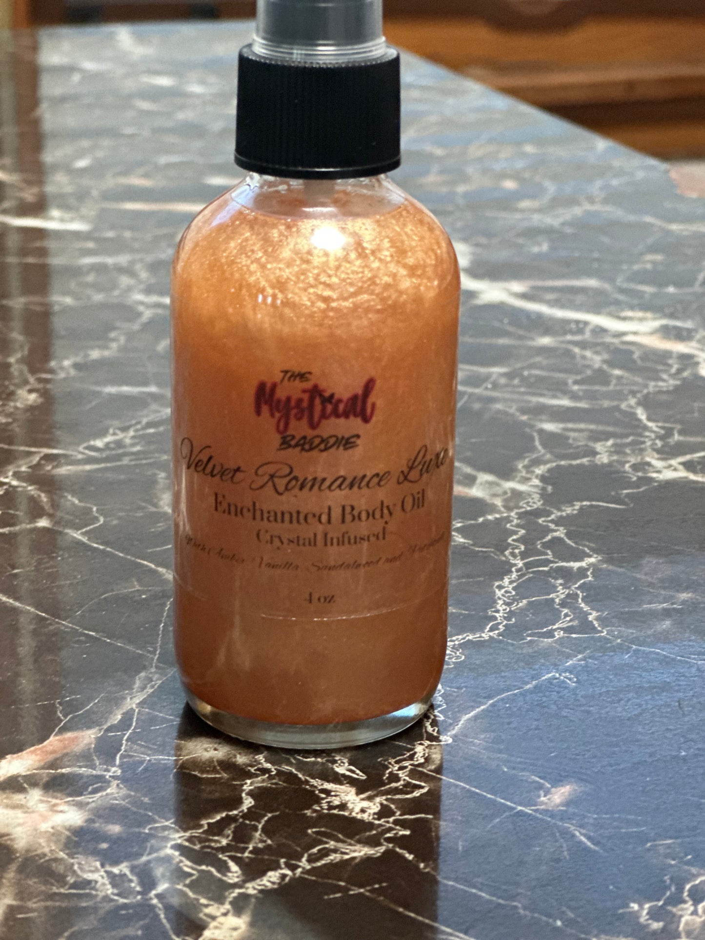 Velvet Romance Luxe Enchanted Body Oil with Rose Quartz and Garnet
