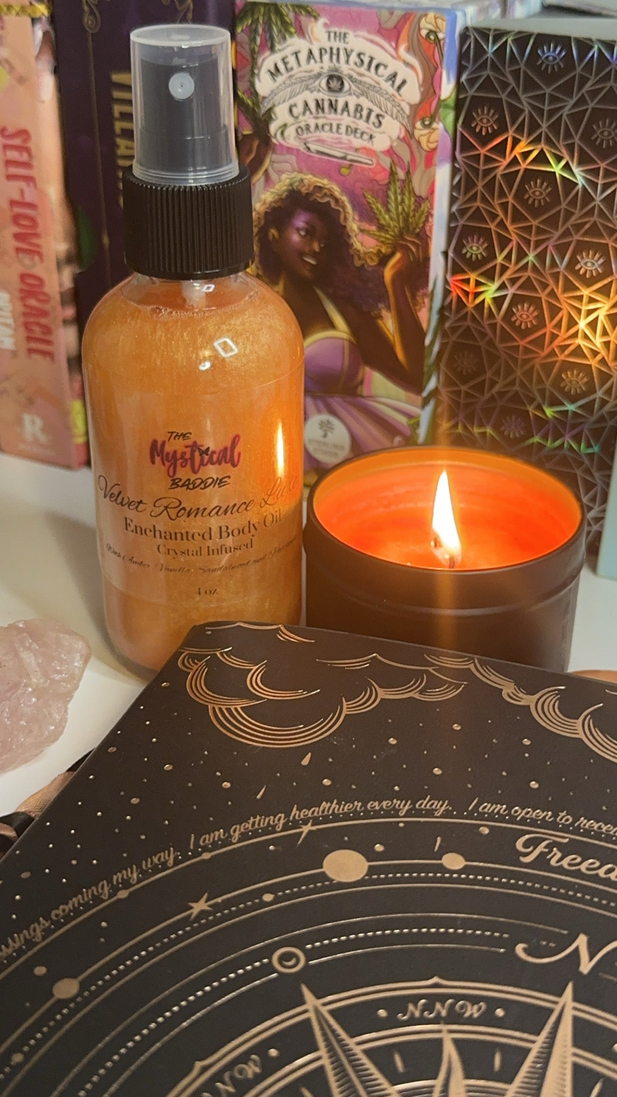 Velvet Romance Luxe Enchanted Body Oil with Rose Quartz and Garnet
