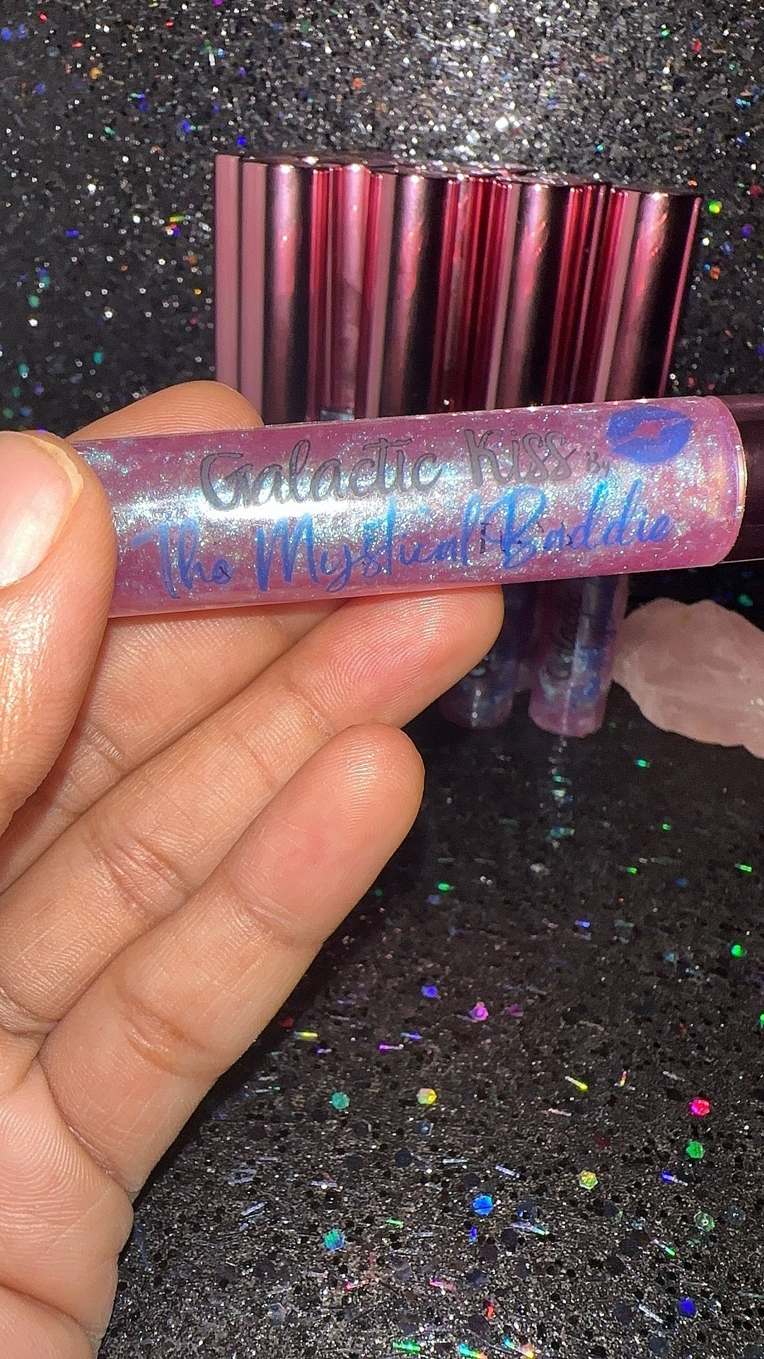 Galactic Kiss Lip Gloss with Rose Quartz
